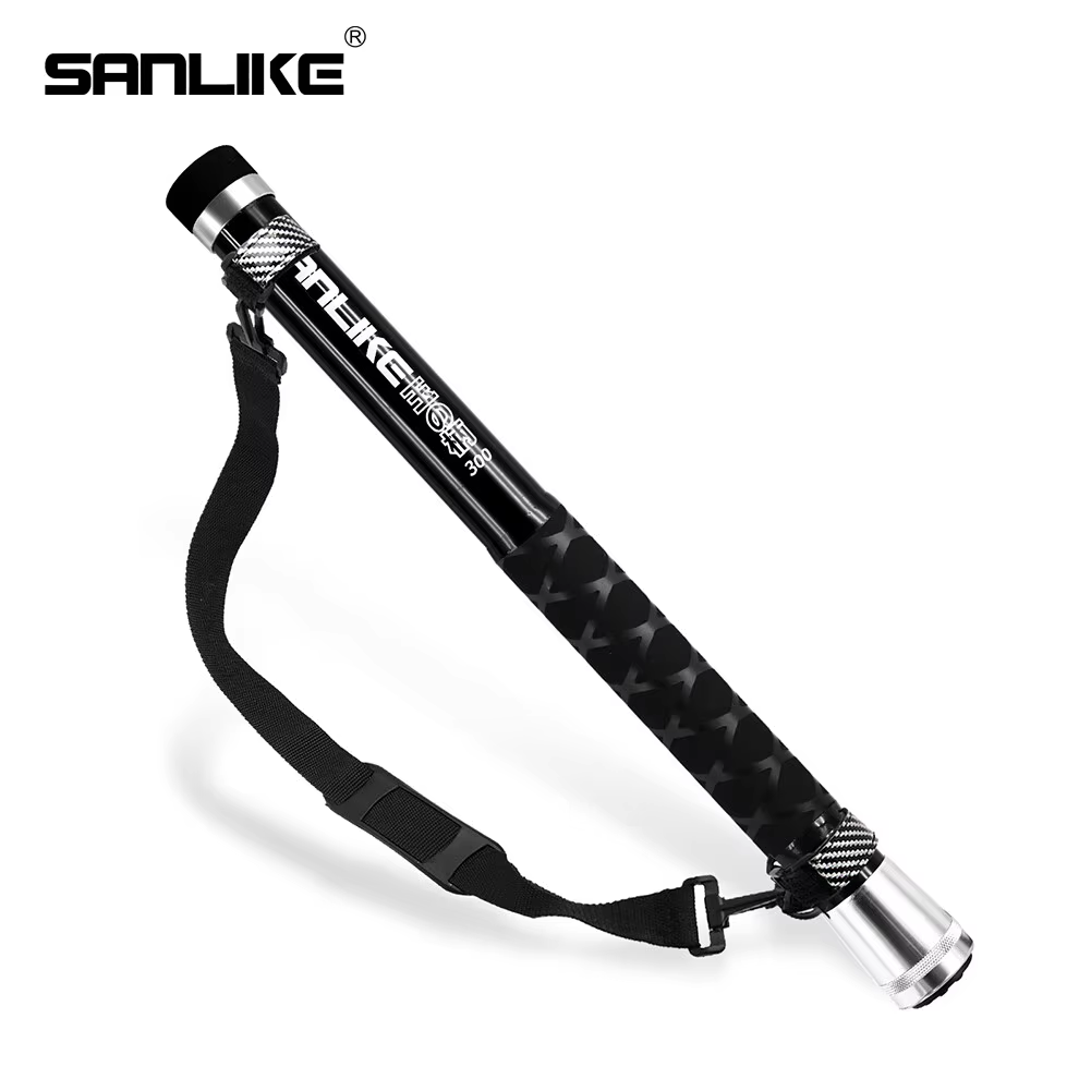 Fish Net Handle - SANLIKE 3m Black Telescopic Carbon Fibre