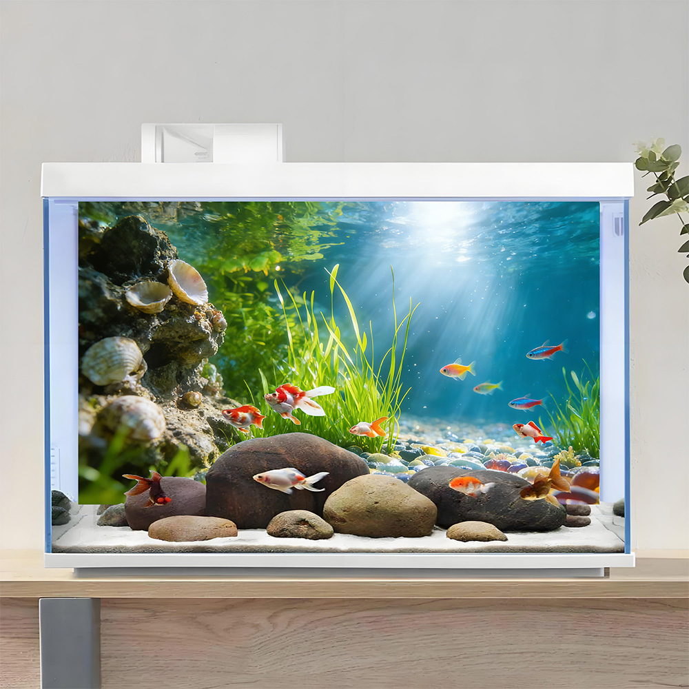Shell Reefs, Seaweeds, Fish Ta - Aquarium Fish Background review and price