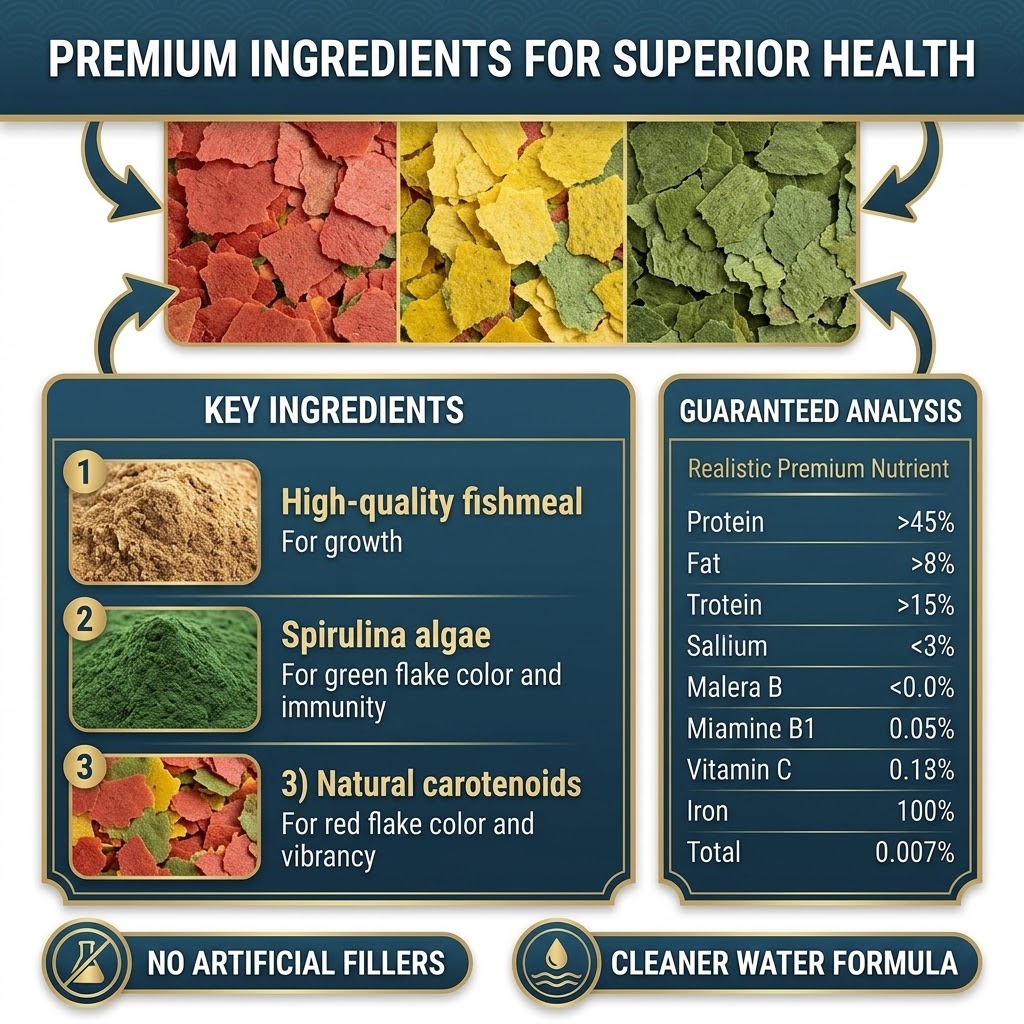 Tri-Color Aquarium Fish Food F - Fish Food Flake review and price